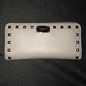 Michael Kors Leather Jet Set Studded Wallet